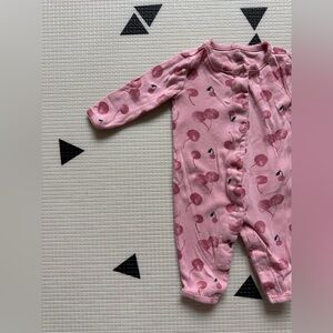 Carters|Baby girl Pink Cherry Print Kids One Piece,long sleeve footless pajamas•